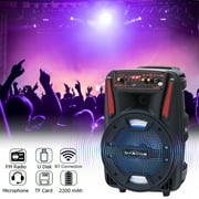 Dazone Wireless FM Speaker, 8 Subwoofer Portable Bluetooth Speaker, 1,000W Loud Sound PA System LED USB Party Stereo Wireless, 1000W