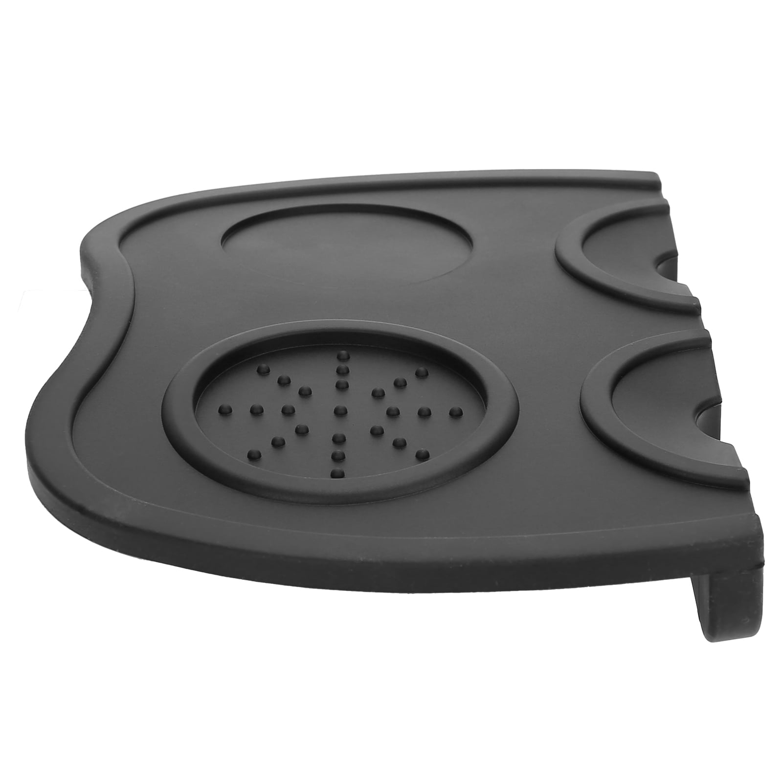 Coffee Tamper Mat, Coffee Holder Pad, Durable Silicone For Drawers Doors Home Cafe Black Large Size