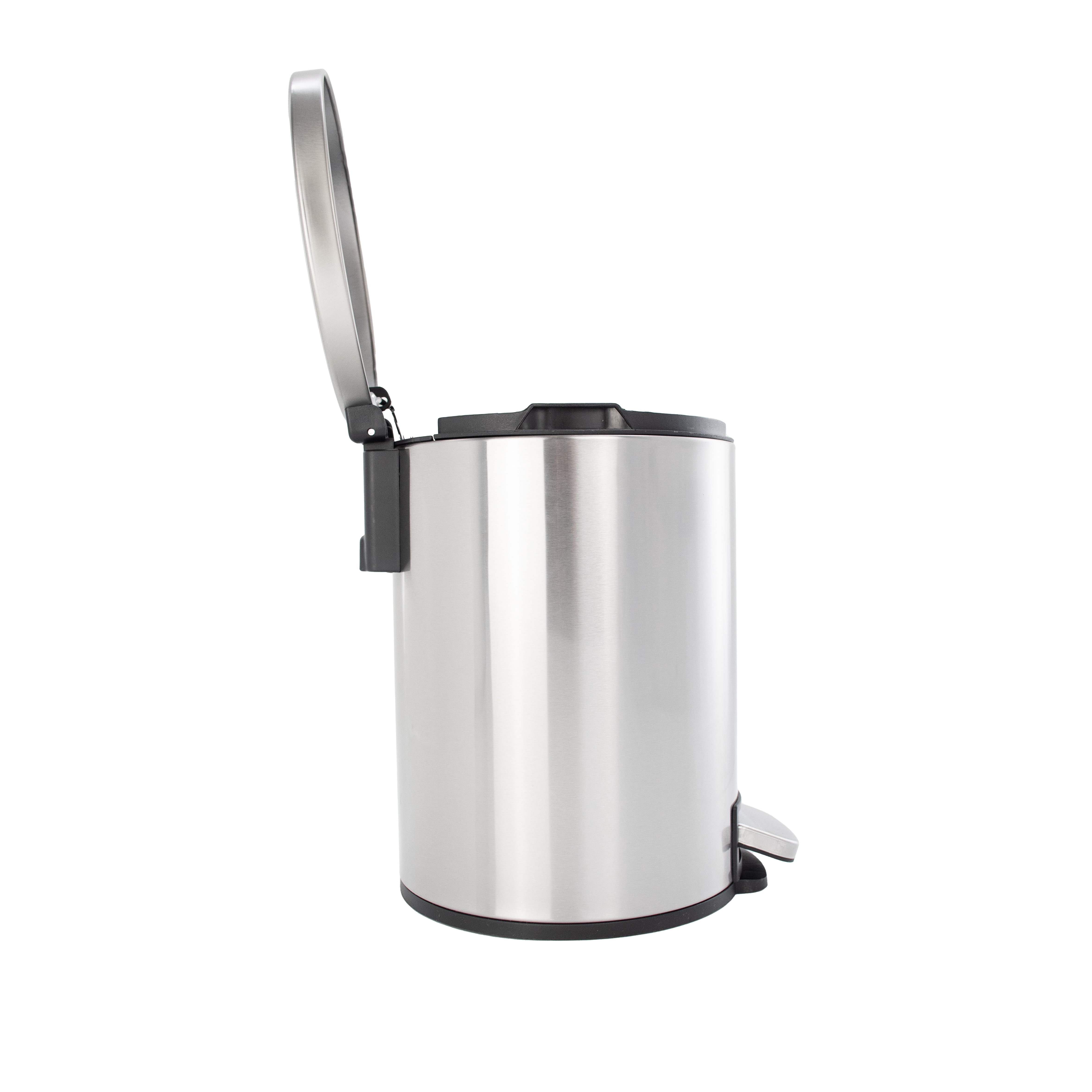 (4 pack) Better Homes & Gardens Bathroom Trash Can, 1.3 Gallon, Stainless Steel Round Step on Garbage Bin