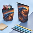 thumbnail image 4 of Kdxio Telescopic Pencil Bag Pen Holder Stationery Case,Stand-up Retractable Transformer Bag Organizer for Christmas Holiday(Cool Dolphin), 4 of 6