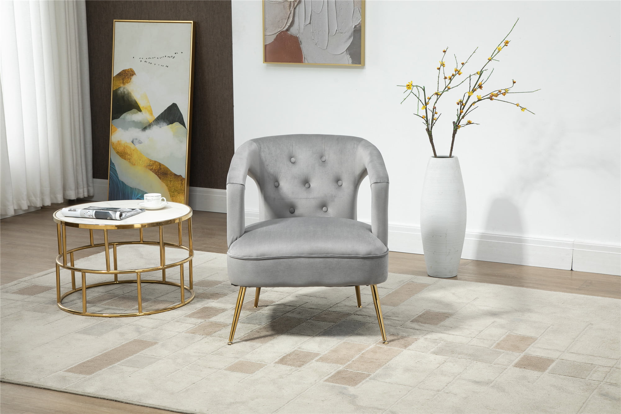 Details about   Velvet Fabric Modern Accent Tub Armchair Single Sofa Chair Seater Lounge Bedroom 