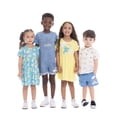 thumbnail image 2 of Smurfs Toddler Boy Denim Shortall with Striped T-Shirt, 2-Piece Set, Sizes 12 Months - 5T, 2 of 5