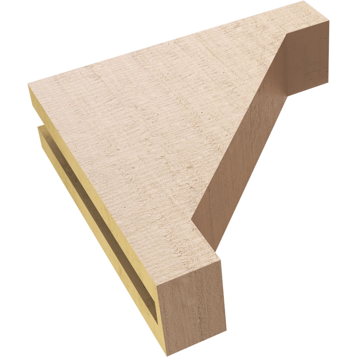 3"W x 12"D x 12"H Thin Burlington Rough Cedar Woodgrain TimberThane Corbel, Primed Tan