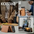 thumbnail image 4 of PU Leather Wallet Case for iPhone Air, Tri-Fold Detachable Magnetic Card Bag, RFID Blocking Kickstand Magnetic Closure Classic Business Drop Protection Cover for iPhone Air, Brown, 4 of 7