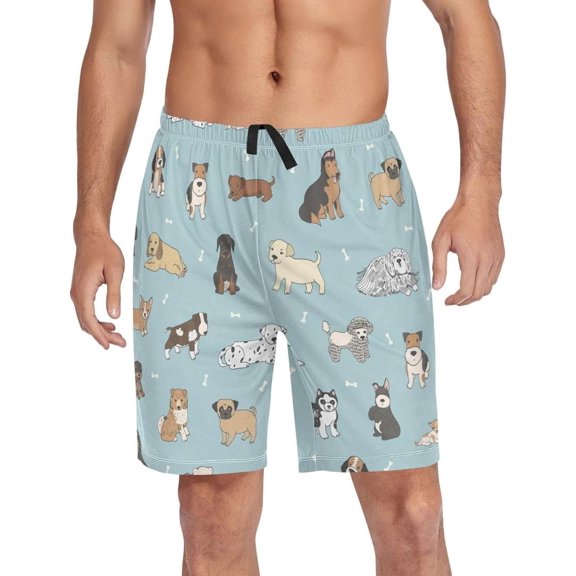 GZHJMY Dog Pajama Pants Short for Men, Lounge Pants Lightweight Men Pajama Bottoms with Drawstring Pockets, Christmas New Year Birthday Gifts, XX-Large
