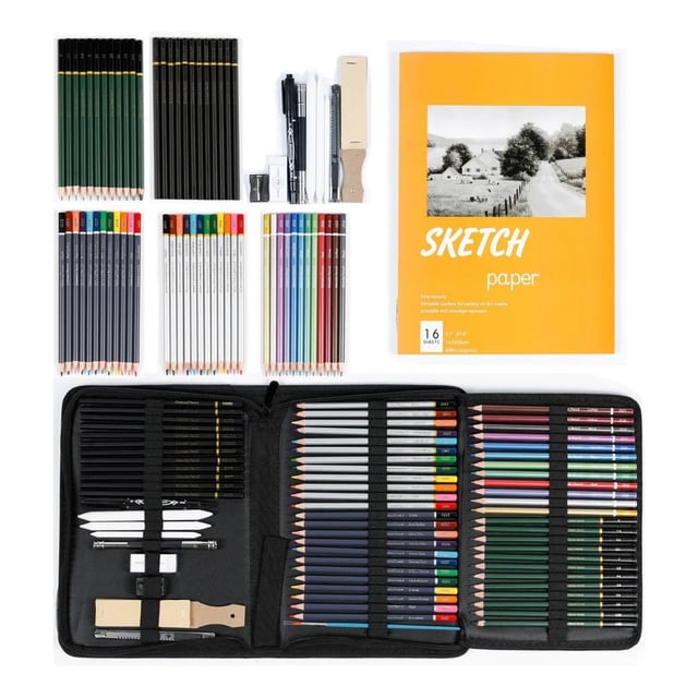Kit De Lápices De Dibujo Y Boceto Con Accesorios 71 Piezas Brush 71 piezas