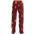 thumbnail image 5 of Women's Casual Fashion Christmas Pajama Pants, Long Sleepwear Trousers for Sports and Home Use, Comfortable and Soft Material for Nightwear and Lounging,Vermilion,M, 5 of 6