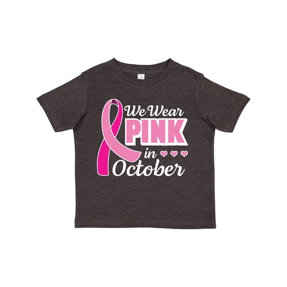 Inktastic Breast Cancer Awareness We Wear Pink in October Girls Toddler T-Shirt