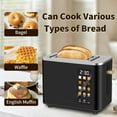thumbnail image 4 of 2 Slice-Toaster,Touch Control LCD Screen,6 Shade Setting & Bread Selection,Removable Crumb Tray,Stainless Steel,900W,Black, 4 of 7