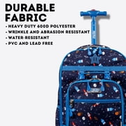 J World Boys And Girls Duo 18 Rolling Backpack With Lunch Bag For School And Travel, Spaceship