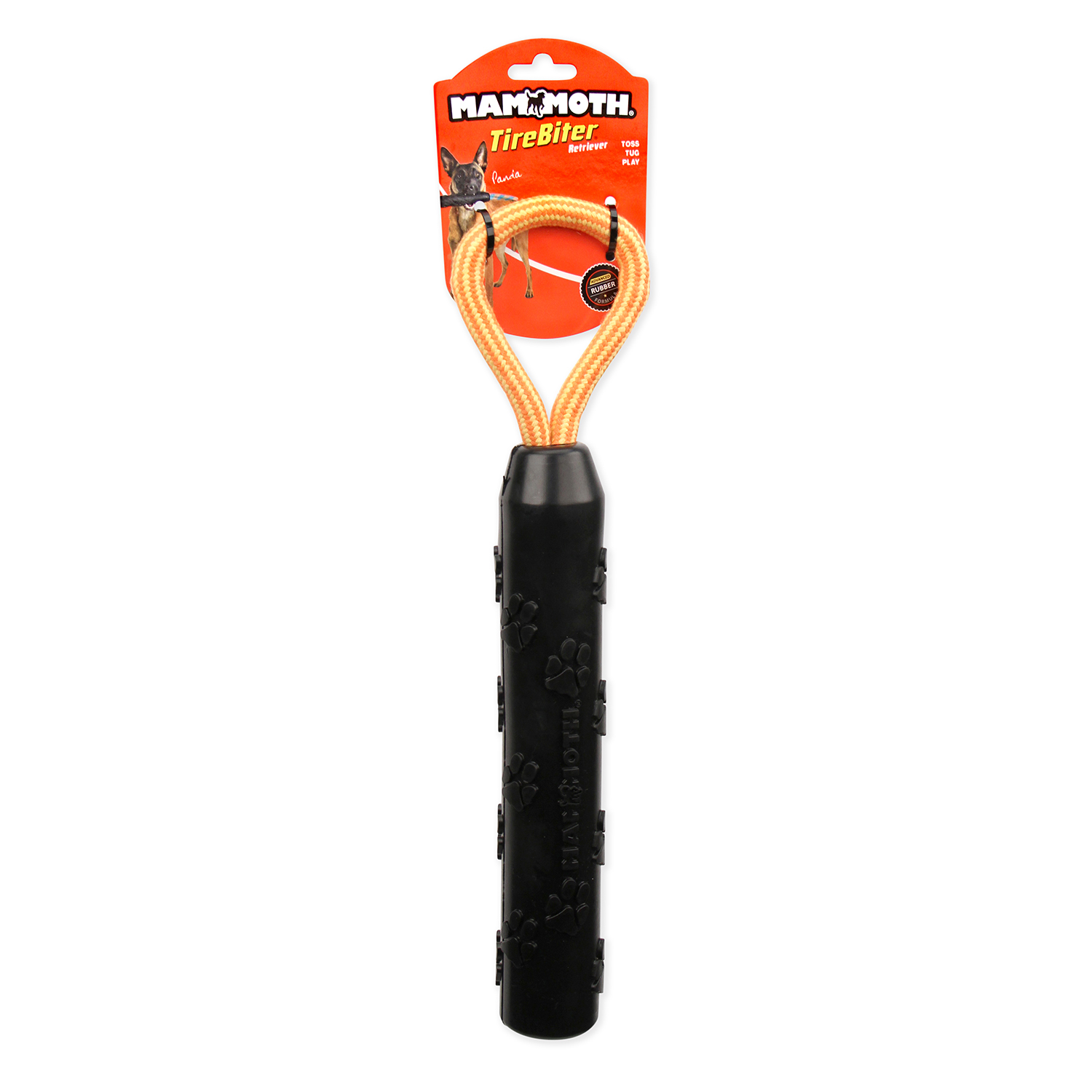 Mammoth TireBiter 11" Rubber Retriever Dog Toy with Rope photo 4