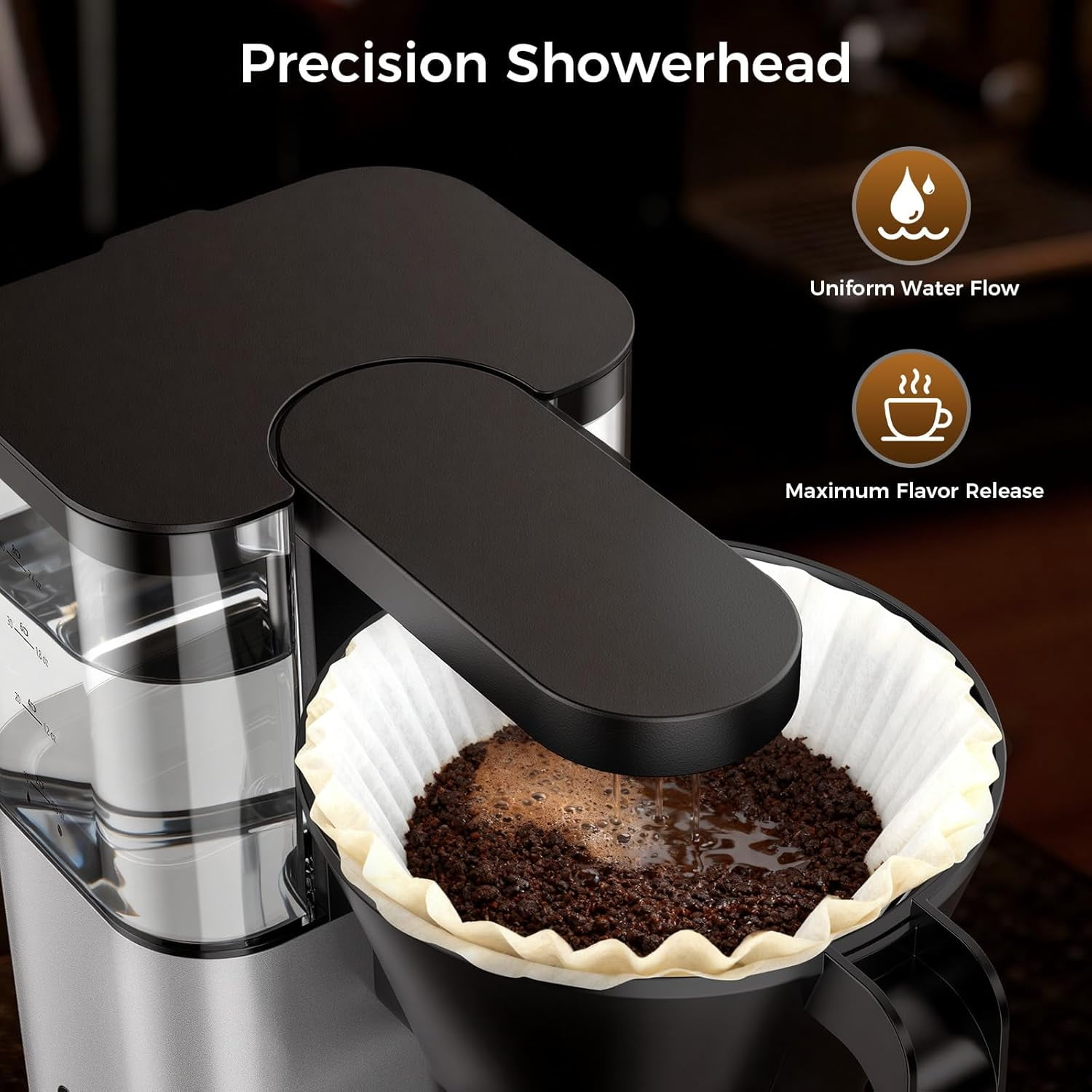 8 Cup Coffee Maker Machine with Pour Over, Cold Brew, 40 Min Keep Warm & Removable Water Tank