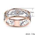 thumbnail image 3 of Exquisite Women's 925 Sterling Silver Floral Ring Proposal Gift Two Tone Diamond Jewelry 18K Rose Gold Vine Flower Bridal Engagement Rings Wedding Band Size 6-10 (10), 3 of 3
