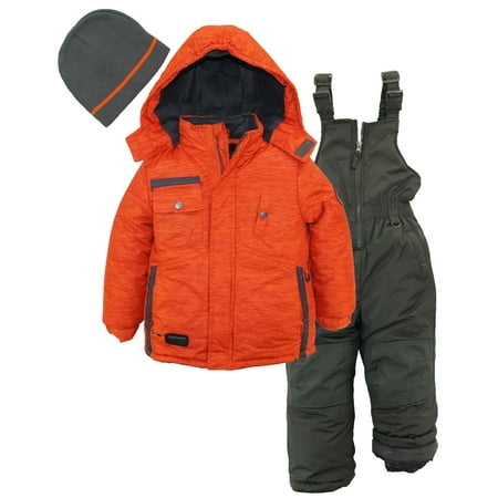 - ixtreme toddler boys colorblock heavy snowsuit winter ski jacket snow bib bonus hat