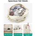 thumbnail image 3 of Gocvo Travel Duffel Bag, Adjustable Strap Gym Bag with Wet Pocket for Women, Lightweight Puffy Tote Bag, Water Resistant Overnight Bag for Daily Use, Travel, Gym(Beige), 3 of 8
