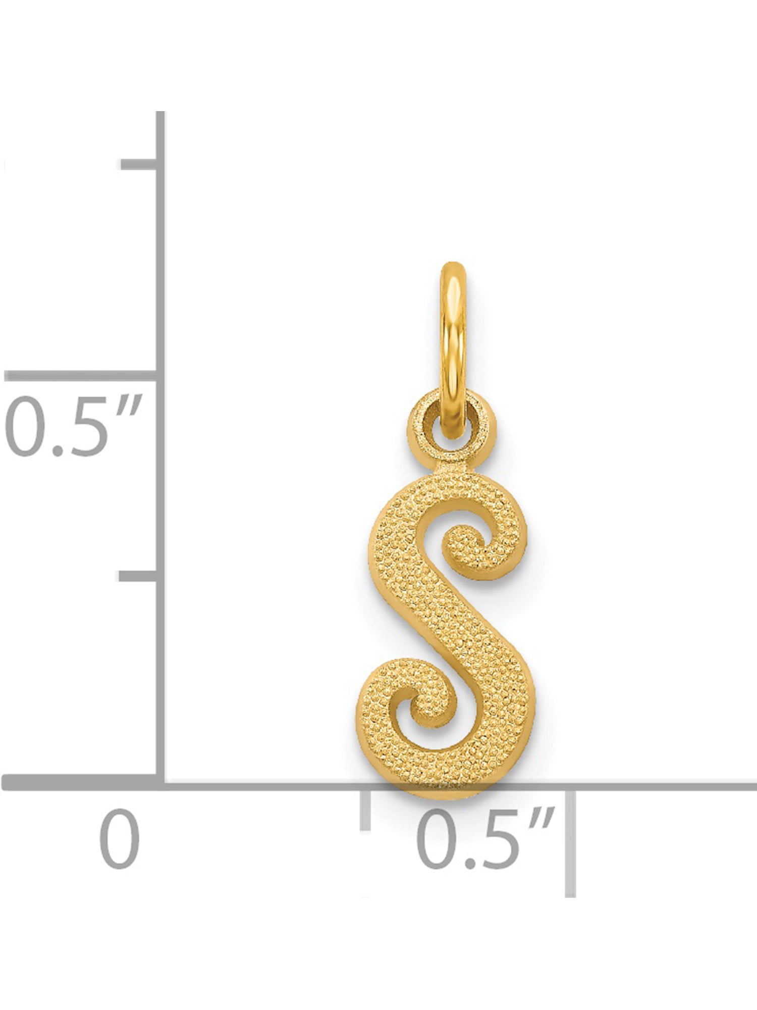 14K Yellow Gold 14ky Casted Initial N Charm 
