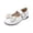 White, variant on Willtoo Women's Dress Shoes Mary Jane Polka Dot Bow Ballet Flats Adjustable Buckle Strap Round Toe Non Slip Flat Shoes Party Wedding School Shoes