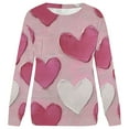 thumbnail image 5 of Valentines Shirts For Women Oversized Funny Love Heart Printed Loose Round Neck Long Sleeved Casual Cozy Shirt Tops Multicolor XXXL, 5 of 5