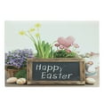 thumbnail image 1 of Easter Cutting Board, Holiday Arrangement with Flowers Eggs Chalkboard on a Wooden Table Rustic Elements, Decorative Tempered Glass Cutting and Serving Board, Large Size, Multicolor, by Ambesonne, 1 of 1