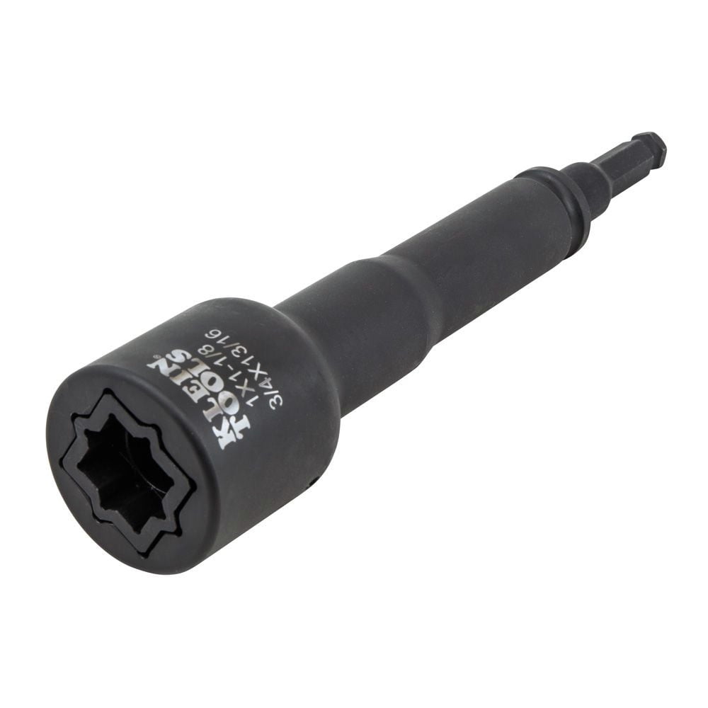 Klein Tools NRHD4 4-in-1 SAE 3/4 in., 13/16 in., 1, 1-1/8 in. Socket Wrench Set with 7/16 in. Hex Adapter