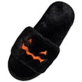 thumbnail image 2 of Taqqpue Halloween Slippers for Women Fuzzy House Shoes with Memory Foam，Casual Indoor and Outdoor Solid Color Slippers Halloween Web Warm Furry Slippers Home Open Toe Slippers for Men Women Couples, 2 of 8
