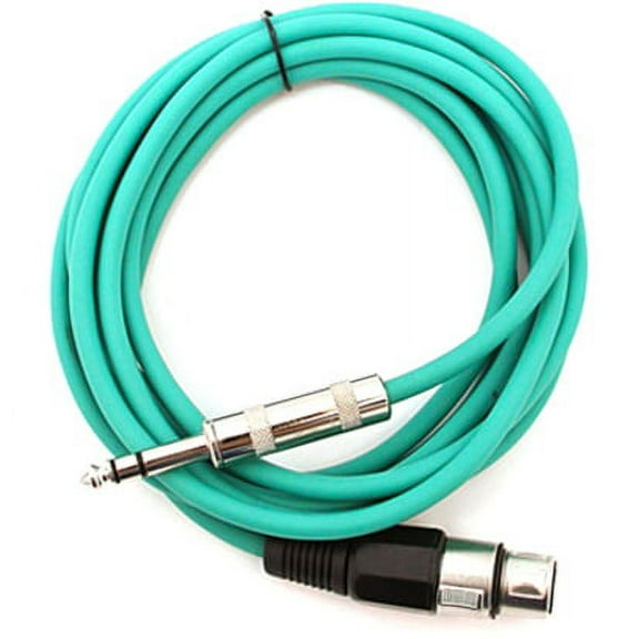 Seismic Audio SATRXL-F10, Green 10' XLR Female to TRS Patch Cable