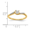 thumbnail image 3 of Real 14kt Yellow Gold Diamond Bypass Ring Size: 7; for Adults and Teens; for Women and Men, 3 of 3
