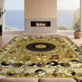 thumbnail image 2 of Design&I 8'x10' Washable Area Rug Sleek Flatweave Pet Friendly Music Vinyl Cd Record Vintage Note Mosaic Retro Disc Center Soundwave for King Size Bedroom, Under Bed, 2 of 7