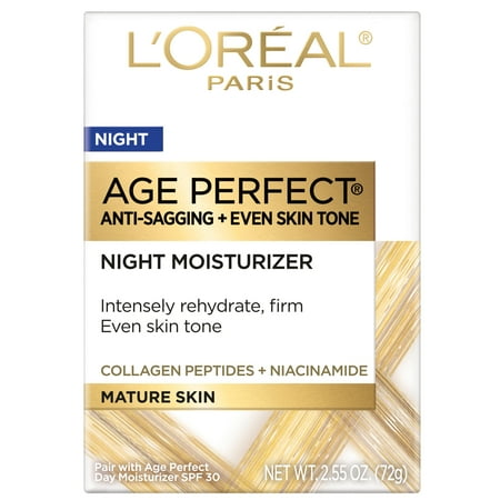 L'Oreal Paris Age Perfect Night Moisturizer Anti Aging Even Tone, 2.5 oz