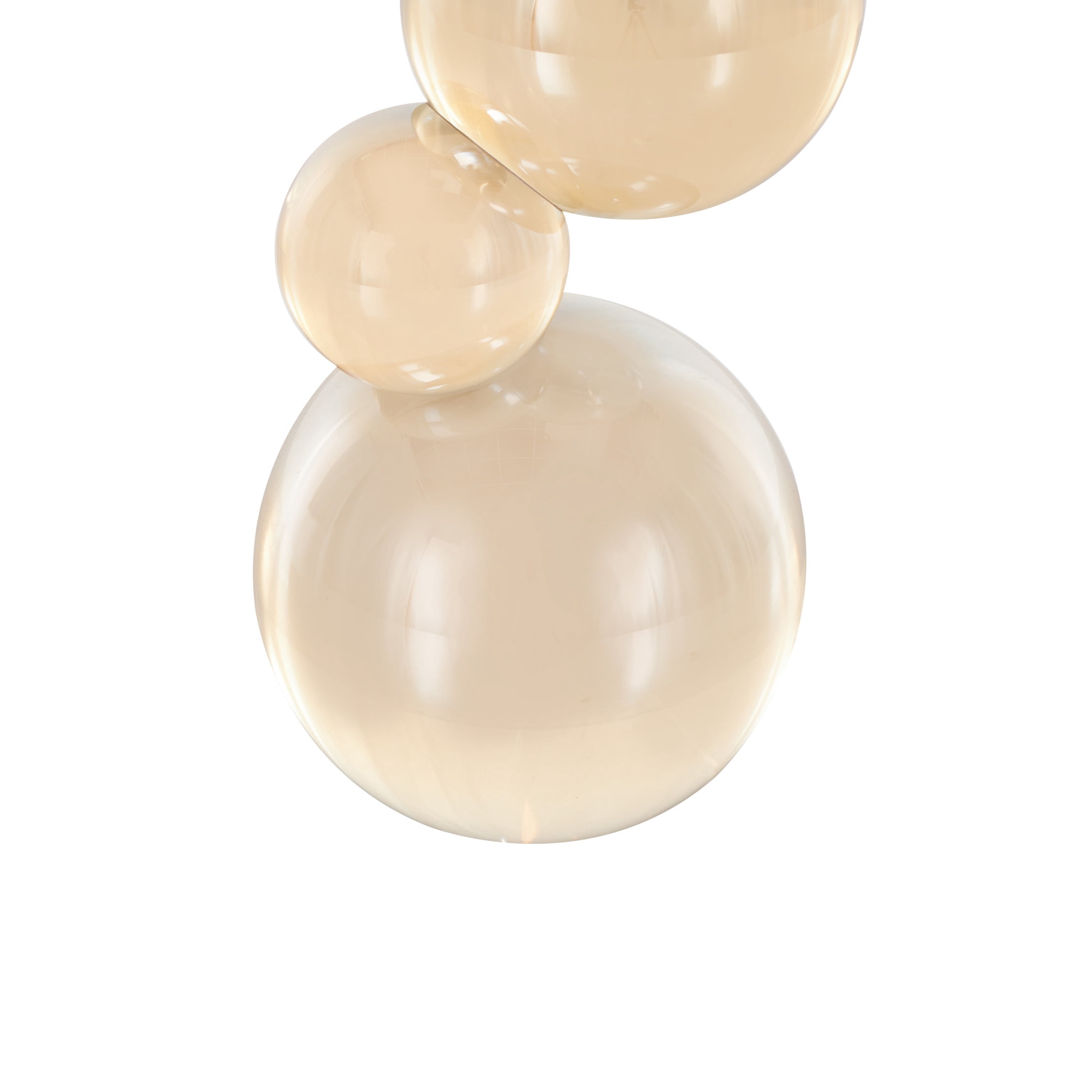 4" x 8" Beige Glass Stacked Orbs Abstract Sculpture, by DecMode