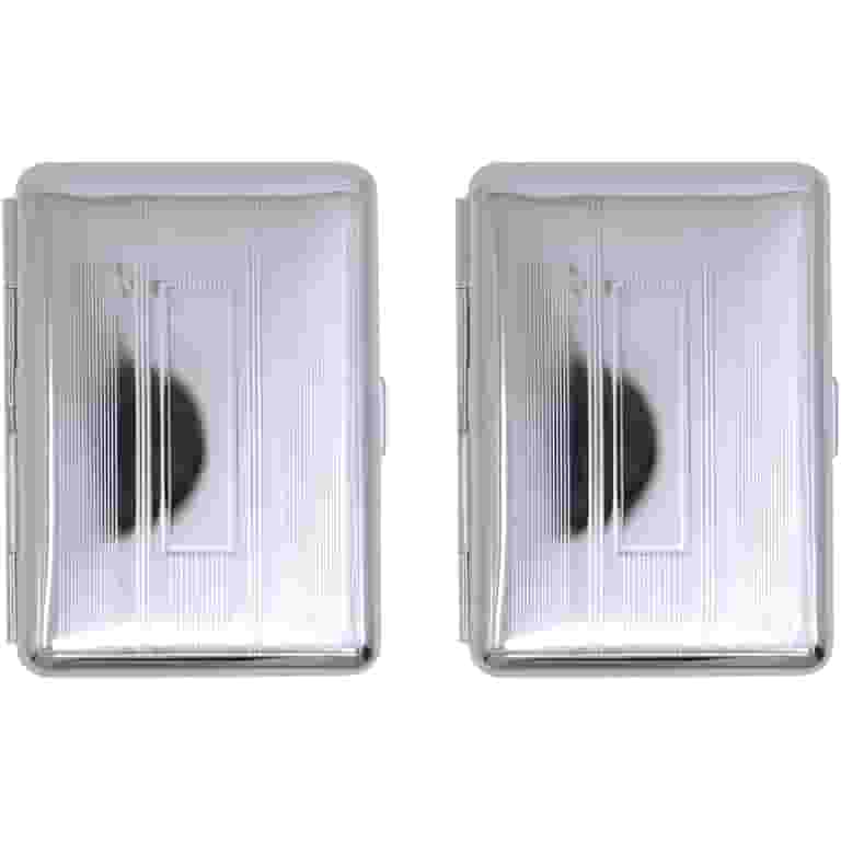 cigarette case elastic Set of 2 Compact Metal-Plated King Size Cigarette Case With Elastic Bands (Silver Lines) cigarette case elastic Set of 2 Compact Metal-Plated King Size Cigarette Case With Elastic Bands (Silver Lines)