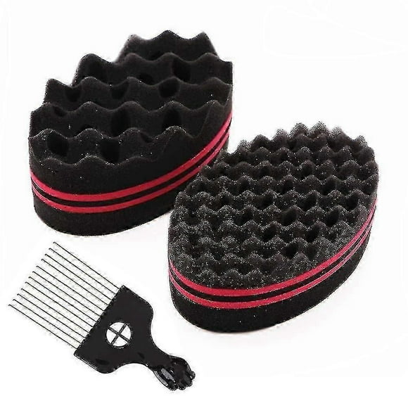 Curl Sponge Twist Sponge Doppelseitiges Haarbrste Schwamm Haarschwamm Twist Curl Schwamm Magic Hair Braider Dreadlock Spulen Curl Pinsel 2 Stck Mit Me