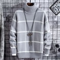 thumbnail image 5 of Suéter navideño para hombre, ropa de invierno 2020, suéteres gruesos y cálidos a cuadros para hombre, suéteres clásicos de moda de cuello alto para hombre, jersey cálido para hombre, 5 of 5