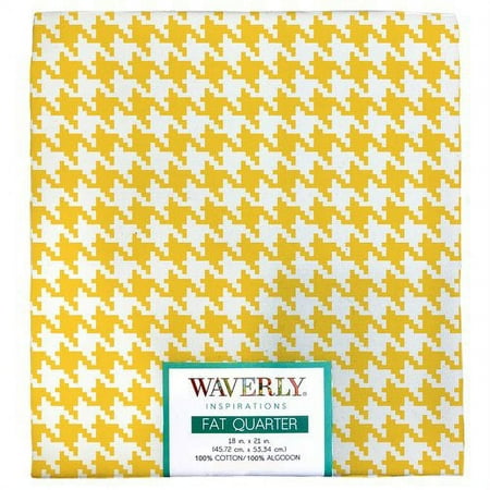 Waverly Inspirations 21" x 1 yd 100% Cotton Houndstooth Precut Craft Fabric, Yellow and White
