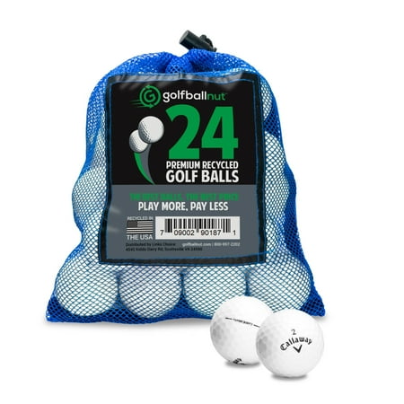 GolfBall Nut Used and Recycled For Callaway Mix Near Mint- 4A Quality (24 Golf Balls Mesh Bag Included)