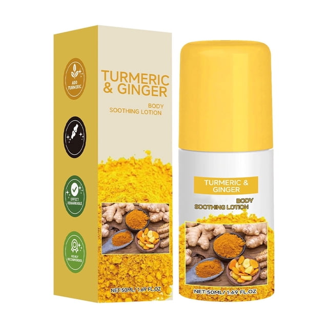 Fiudx Loci de Cúrcuma y Jengibre, Emulsión Suave para Cuidado de La Piel, Crema Corporal Antioxidante, Hidratante de Nutrición Profunda, Gel Antifatiga, Hidratación Diaria para Pieles Sensibles, Form