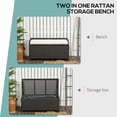 thumbnail image 3 of Outsunny Wicker Storage Bench Deck Box with Comfortable Cushion, Cream, 3 of 9