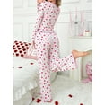 thumbnail image 4 of Pajamas for Women Set Ladies' Heart Print Pajama Set with Long Sleeves and Pants, 4 of 4