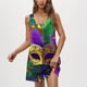 thumbnail image 5 of Vestido de dormir largo para mujer, moderno, informal, estampado, con bolsillos, sin mangas, con cuello de jardín, 5 of 7