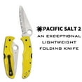 thumbnail image 2 of Spyderco Pacific Salt 2 Folding Knife 3.78" H2 Satin Serrated Blade, Yellow FRN Handles, Lockback - C91SYL2, 2 of 6