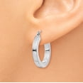 thumbnail image 3 of Boucles d'Oreilles Créoles Carrées en Or Blanc 14K, 3 of 4