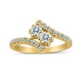 thumbnail image 1 of 0.65ctw Diamond Two Stone Ring in 10k Yellow Gold, 1 of 1