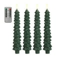 thumbnail image 2 of Dserfhy 4Pcs LED Flameless Christmas Tree Taper Candles with Remote Control 3D Flame Flickering Window Candlesticks Set, 2 of 7