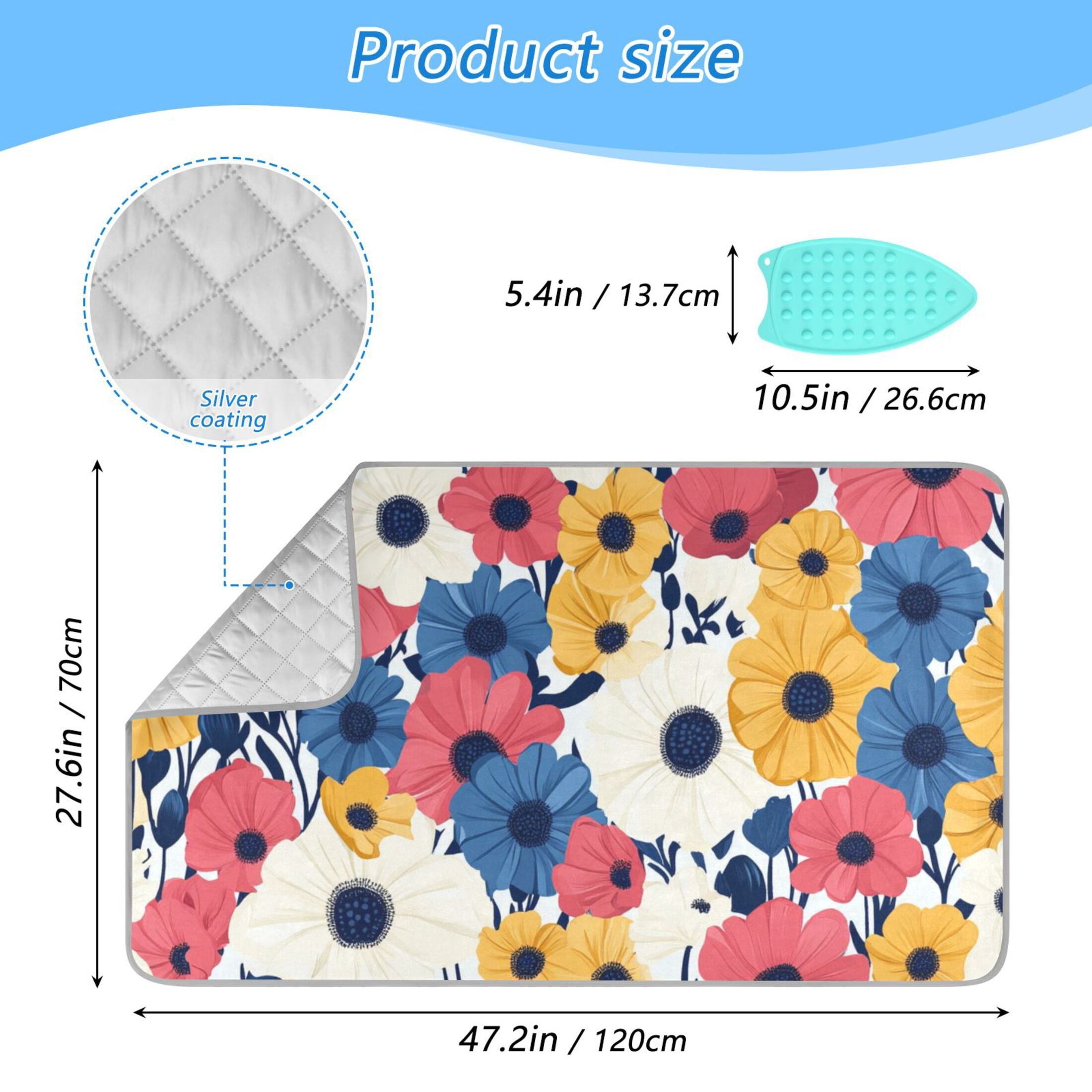 Brightly Colored Daisies Ironing Mat Blanket for Table Top Travel Portable Ironing Board Pad 47.2x27.6 Inch