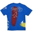 thumbnail image 2 of Born Fly Men's Spray Paint Happy Face Embroidered Premium Tee T-Shirt in Blue (Large, Blue), 2 of 7