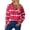 #166-Watermelon Red, variant on Women's Loose Fit Heart Print Half Zip Sweater - Long Sleeve Casual Pullover for Valentine's Day Gifts