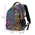 thumbnail image 2 of FORMRS Unisex Backpack Elementary School Travel Bookbag with Reflective Stripes, Pink Wavy Plaid, 2 of 7
