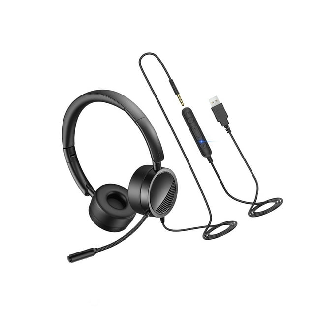 keepw Casque PC Haut-Parleur d'Affaires Fournitures de Bureau Finition Soignée Casque de Réunion Réglable Flexible Petit Microphone