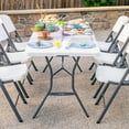 thumbnail image 3 of 6-Foot Fold in Half Table, Light Commercial, White Granite, 3 of 8
