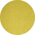thumbnail image 1 of Ahgly Company Machine Washable Indoor Round Abstract Yellow Contemporary Area Rugs, 6' Round, 1 of 4
